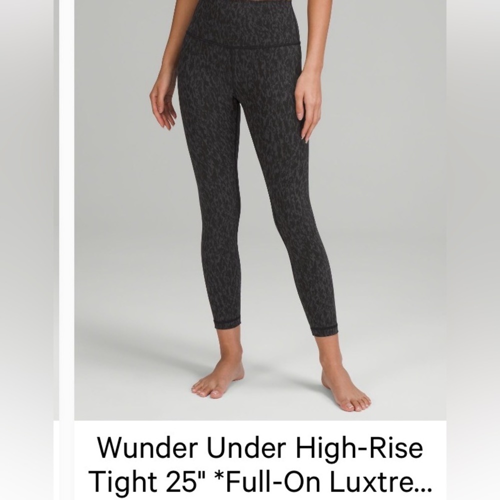 Lululemon wunder under high rise 25” leopard camo deep coal multi tight Leggings